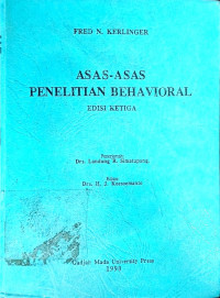 Image of Asas-Asas Penelitian behavioral