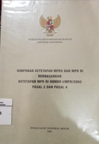 Image of Himpunan Ketetapan MPRS dan MPR RI