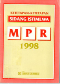 Image of Ketetapan-ketetapan Sidang Istimewa MPR 1998