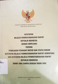 Image of Ketetapan MPR RI Tentang Peninjauan Terhadap Materi