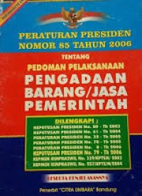 Image of Peraturan Presiden Nomor 85 Tahun 2006