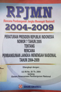 Image of Rencana pembangunan jangka menengah nasional (RPJMN) 2004-2009