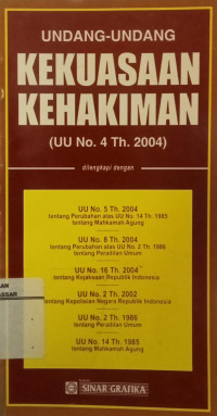 Image of Undang-undang kekuasaan kehakiman (UU No.4 Thn 2004)