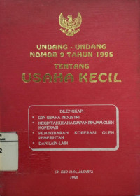 Image of Undang-Undang nomor 9 tahun 1995 tentang usaha kecil