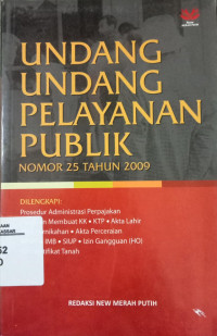 Image of Undang-Undang Pelayanan Publik No. 25 Tahun 2009