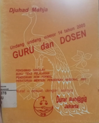 Image of UU No.14 Tahun 2005 Guru Dan Dosen